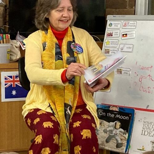 Karen Kepert reading at an author visit